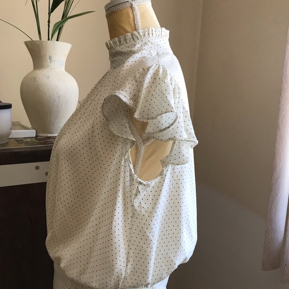 Frames Silk Polka Dot Short Sleeves Top Sz. S - Picture 3 of 5